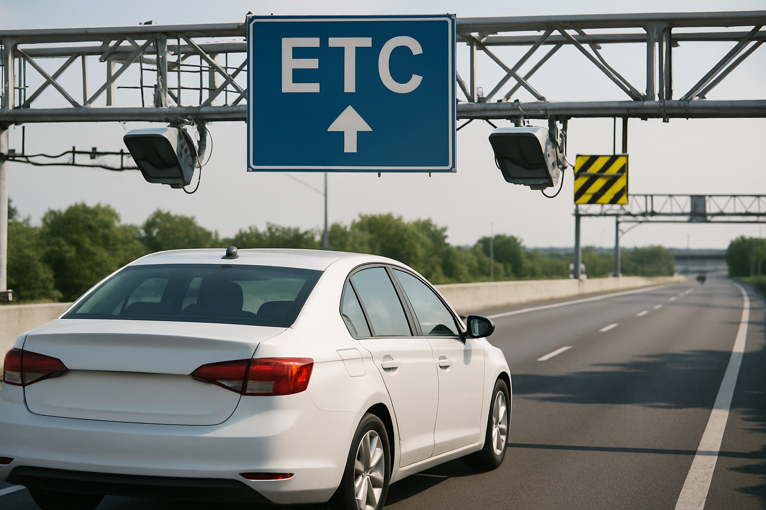 Electronic toll collection system in use