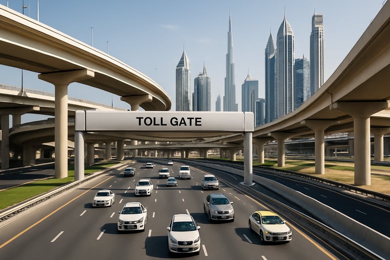 Modern toll road infrastructure in Dubai
