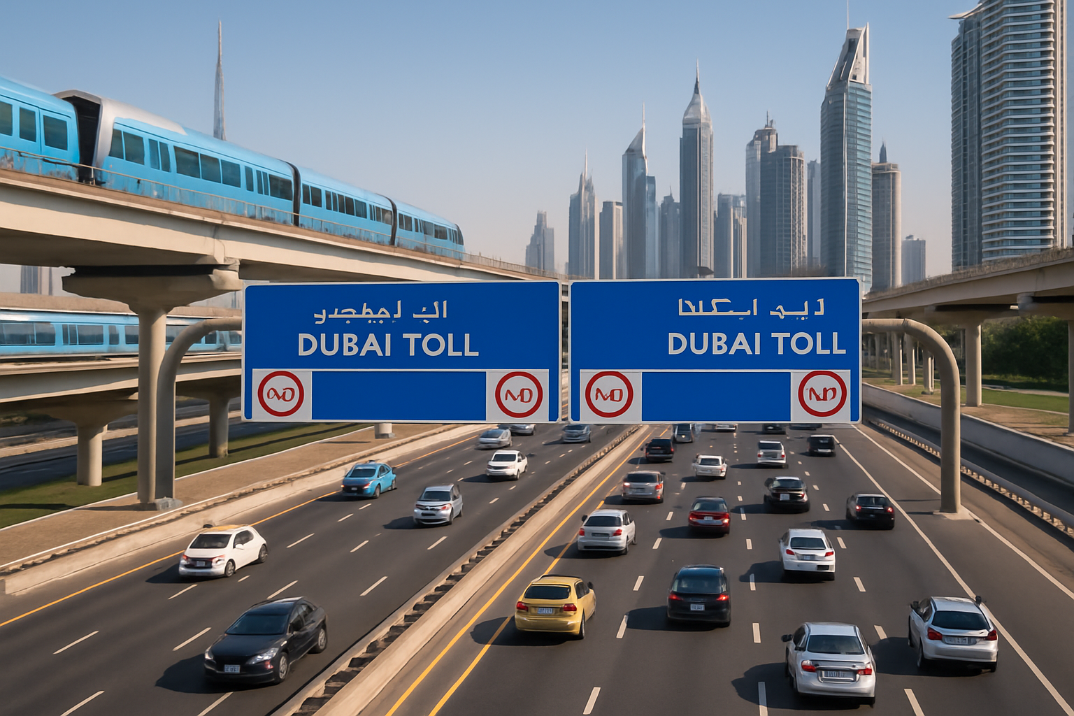 Traffic flowing smoothly on Dubai toll roads